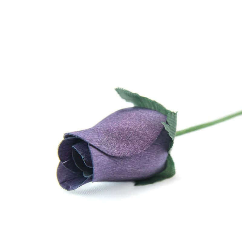 Wooden Closed Bud Rose #42 - Gray