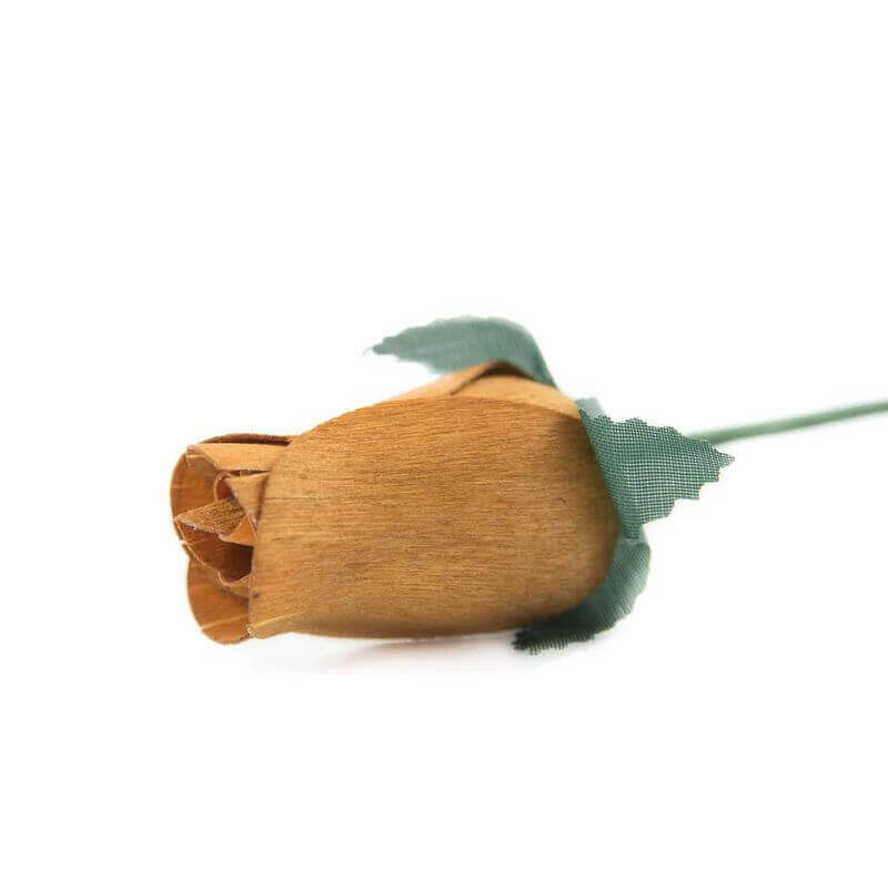 Wooden Closed Bud Rose #44 - Butterscotch