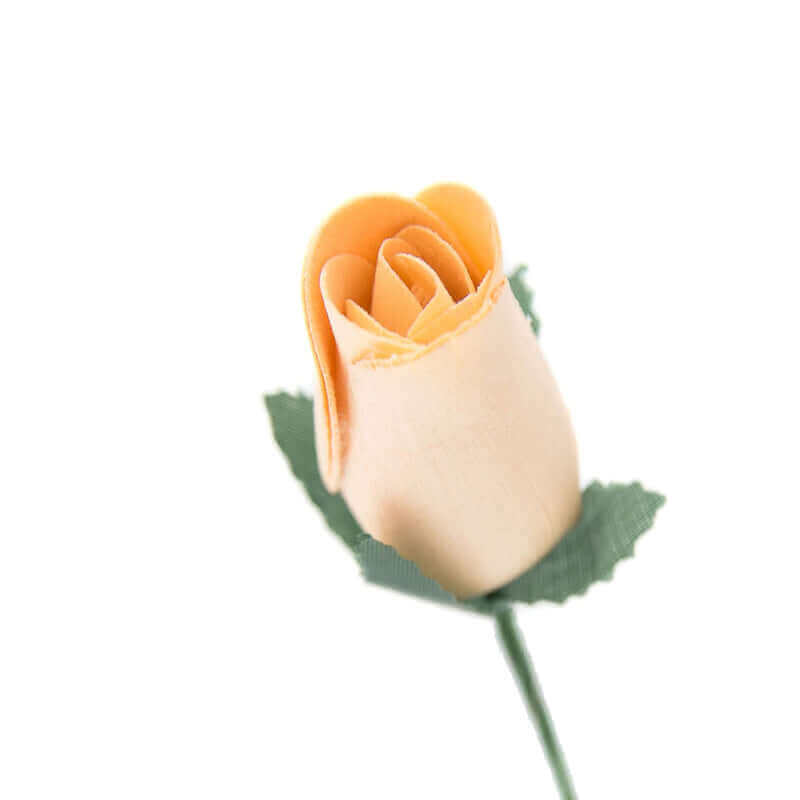 Wooden Closed Bud Rose #46 - Peach