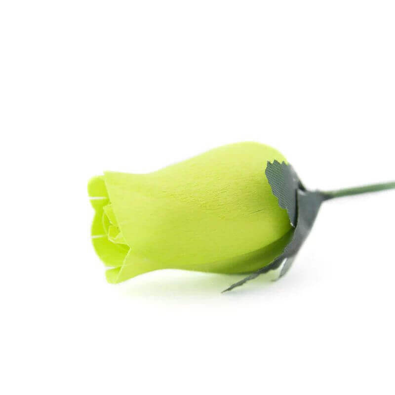 Wooden Closed Bud Rose #47 - Light Green