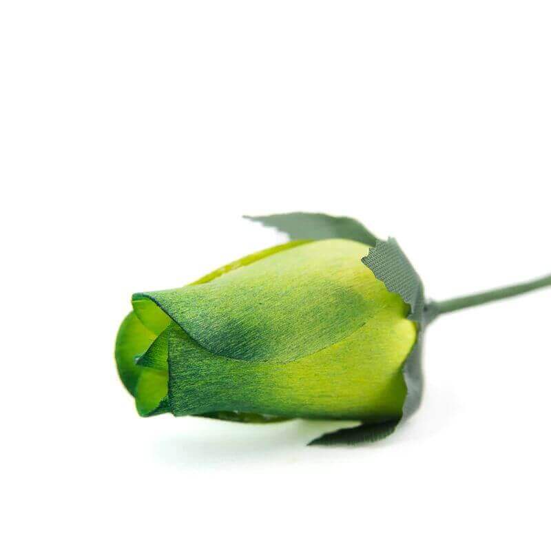 Wooden Closed Bud Rose #54 - Green With Dark Green Tips