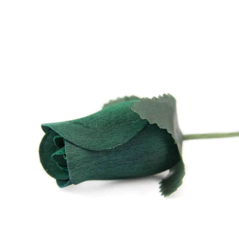 Wooden Closed Bud Rose #55 - Forest Green